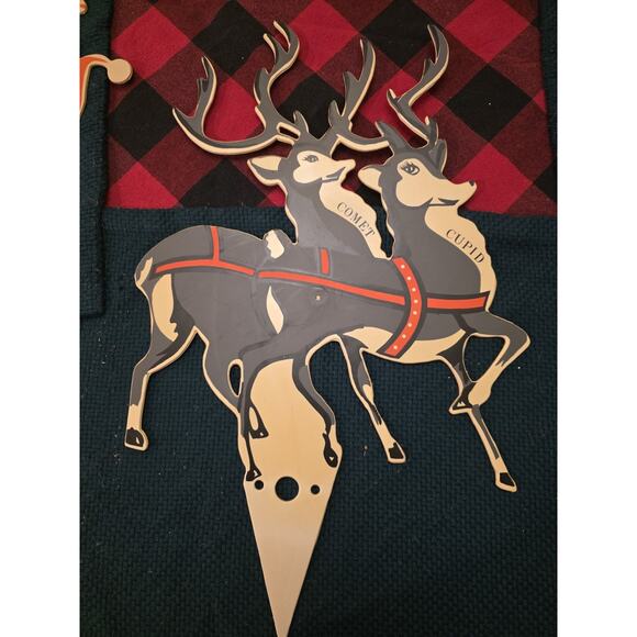 Vintage (1970's) Santa's Sleigh And Reindeer Yard Ornaments Great Shape! - Picture 10 of 11